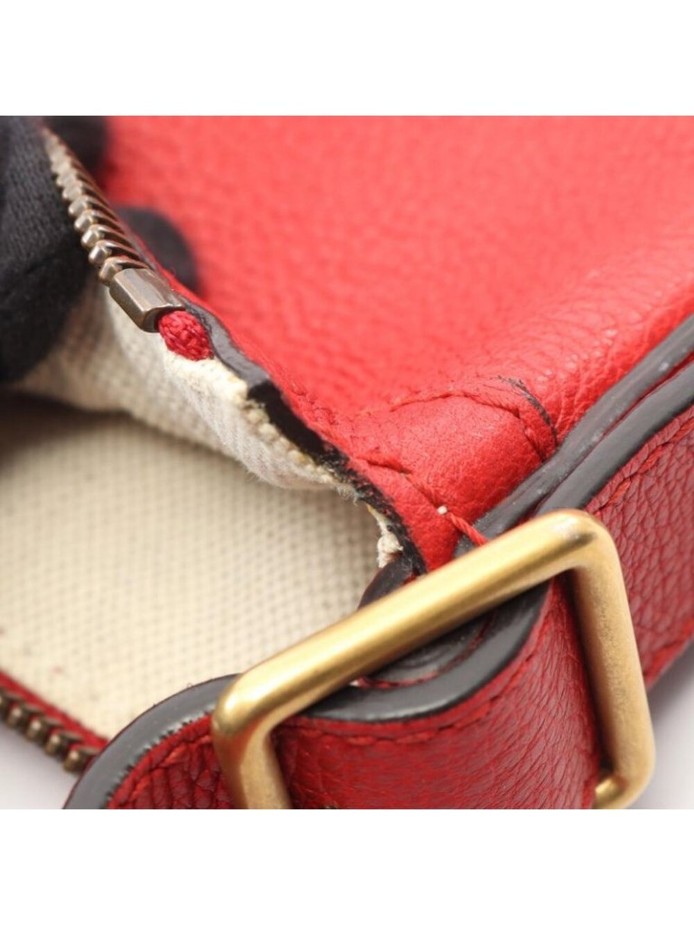 Gucci Shoulder Bag Half Moon Hobo Red Leather B - Picture 7 of 9